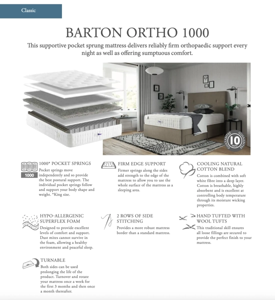 Relyon Barton Ortho 1000 Divan